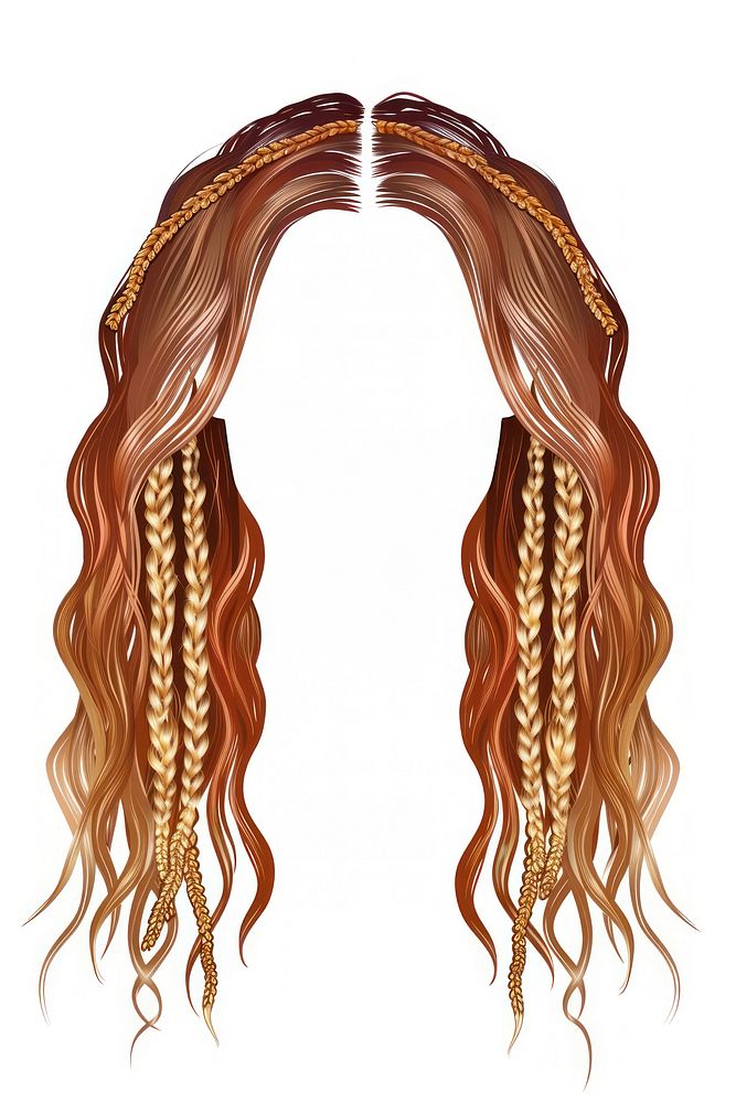 Blonde corn rows hairstyle white background accessories.