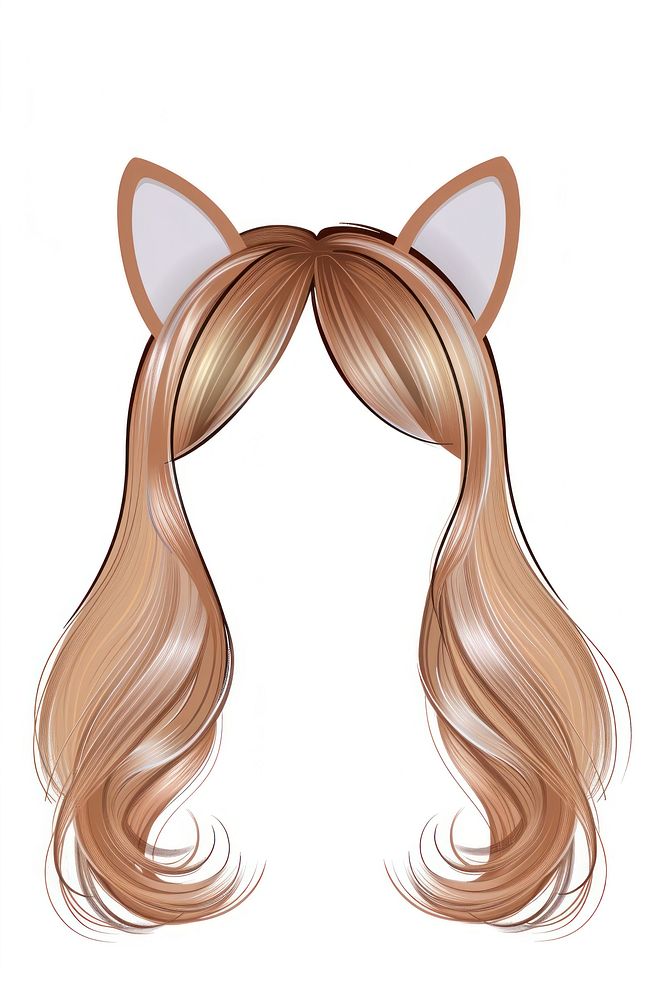 Blonde hairband ear cat hairstyle white background chandelier.