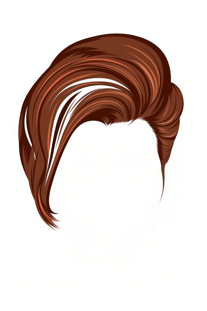 Brown flat top hairstyle white background moustache.