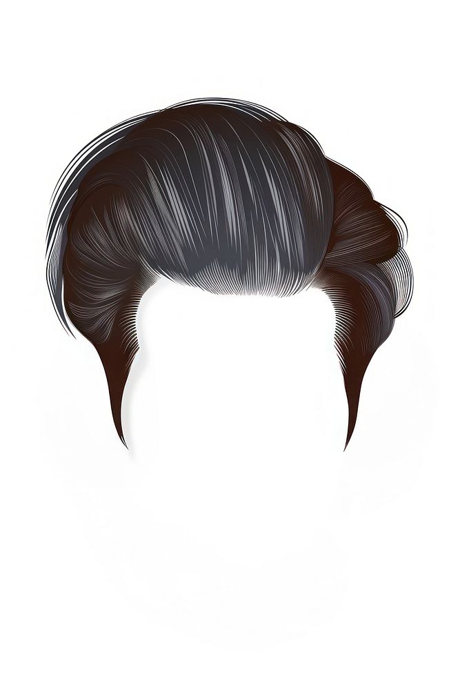 Man pompadour hairstyle drawing sketch.