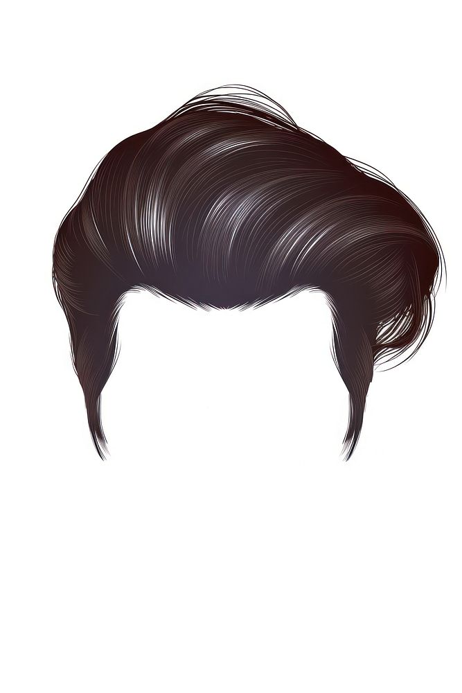 Man pompadour hairstyle face white background.