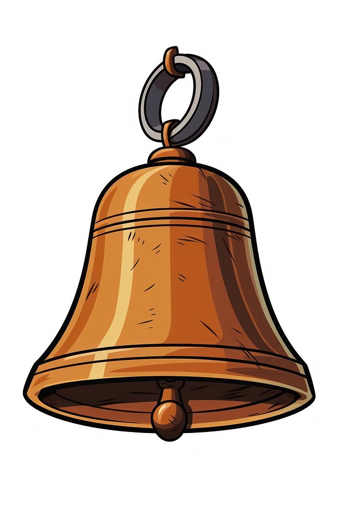Bell Clipart cartoon line white background.