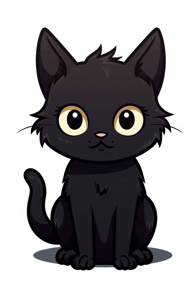 Black cat Clipart cartoon animal mammal.