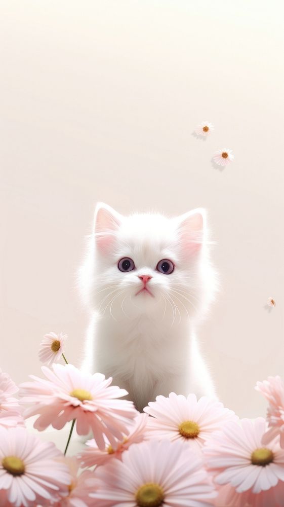 Cute cat flower animal mammal.