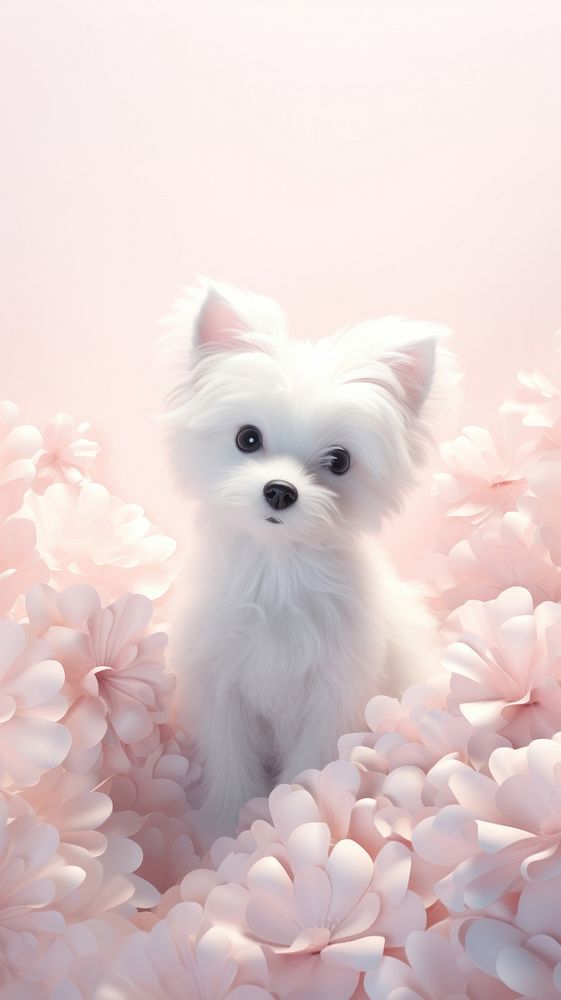 Cute dog flower mammal animal.