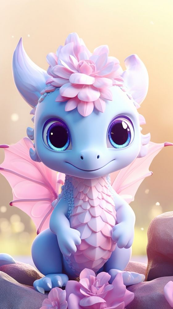 Cute dragon cartoon flower toy.