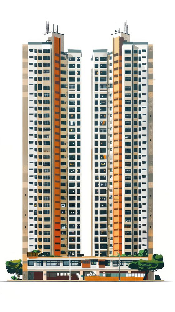 Architecture apartment building tower.