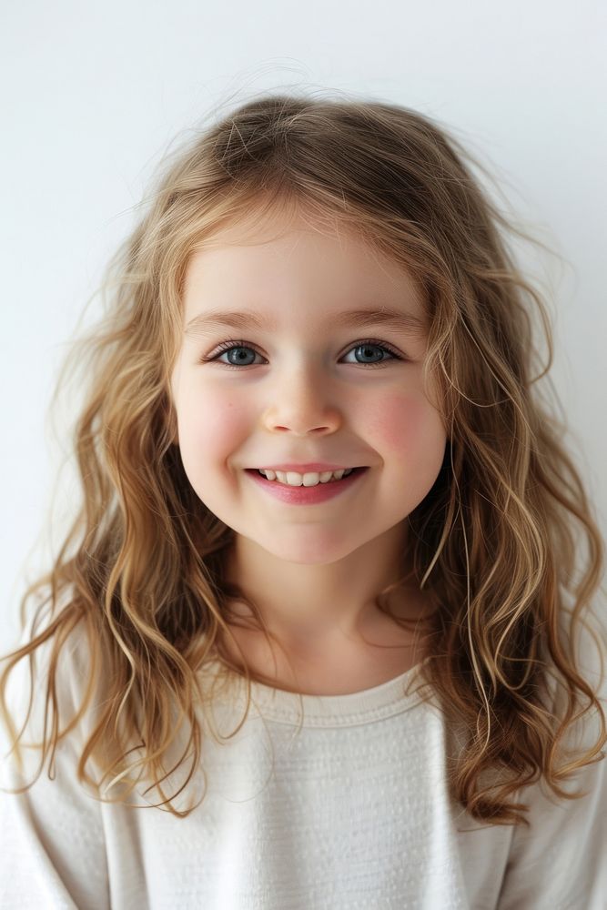 Young girl cheerful portrait smiling looking.