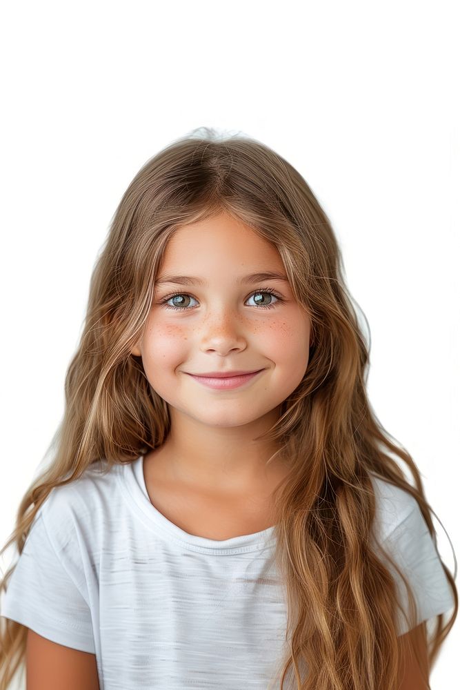 Young girl cheerful portrait smiling looking.