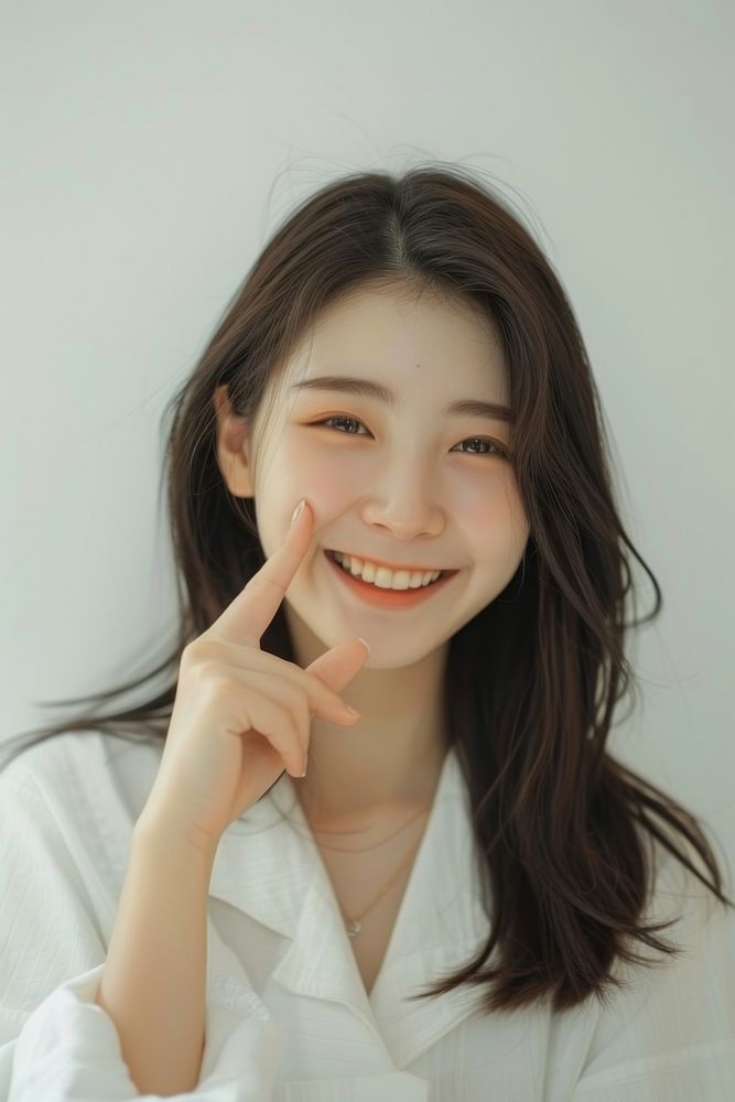 Korean teenager portrait cheerful looking.
