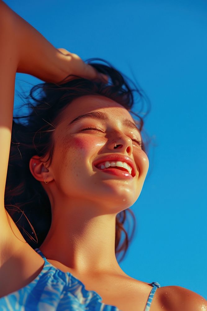 A young latina brazilian smile cheerful laughing.