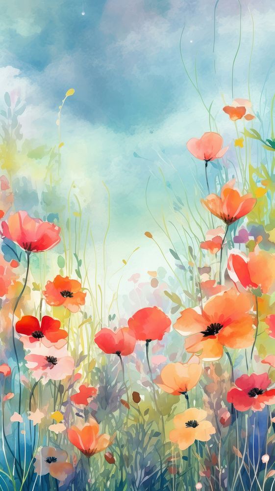 Meadow flower backgrounds painting.