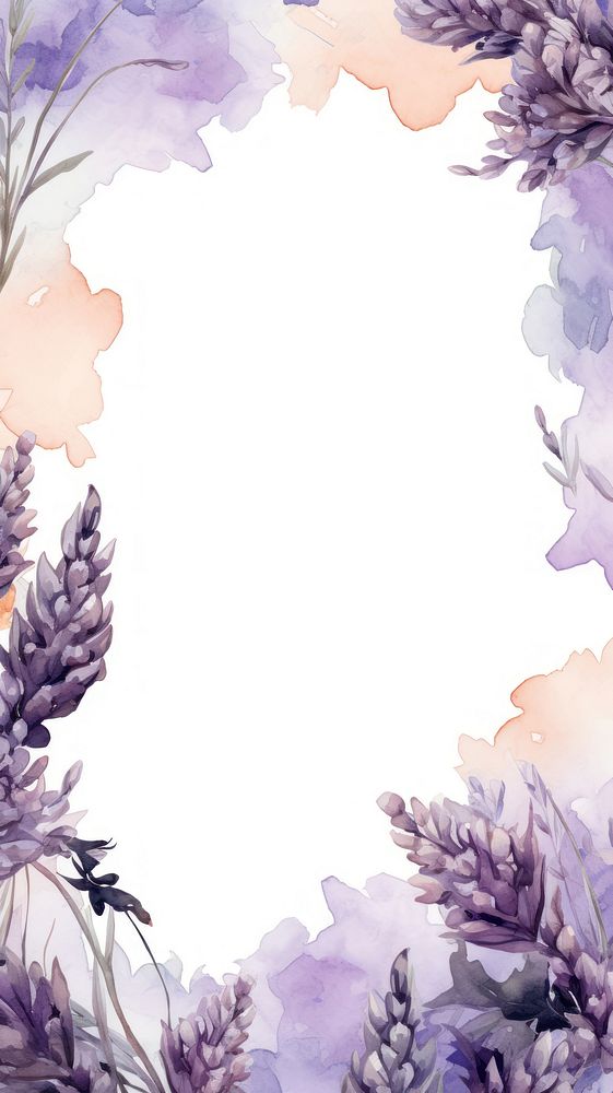Lavenders border painting flower purple.