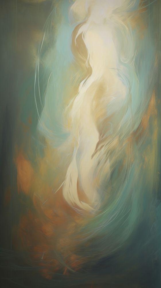 Motion blur woman pregnant painting art acrylic paint.