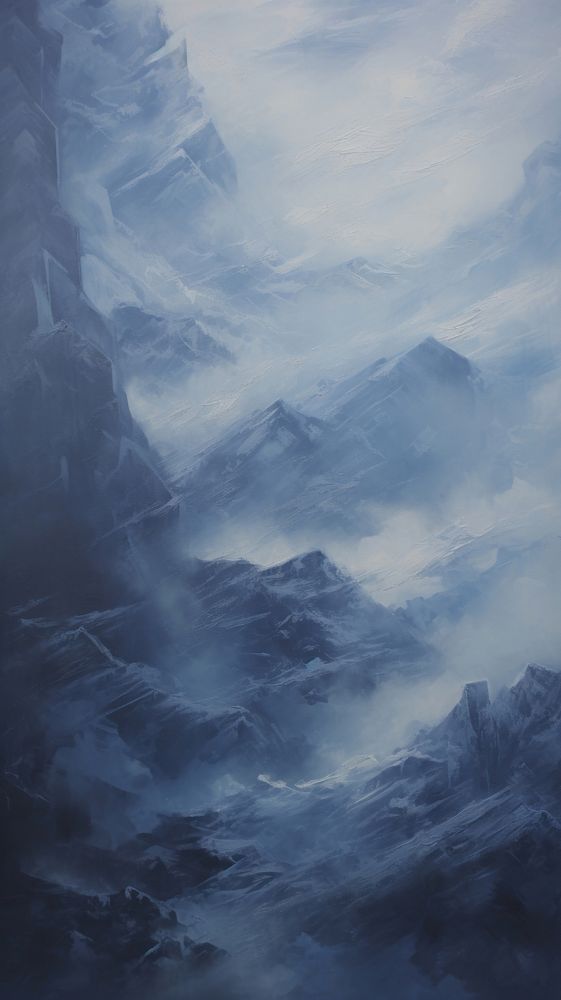 Acrylic paint of mountain nature ice backgrounds.