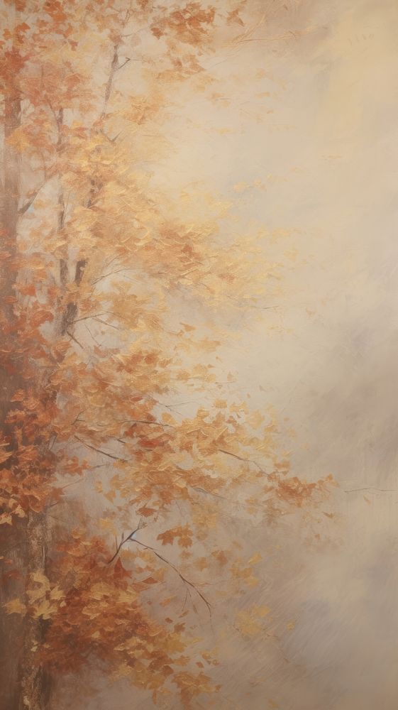 Acrylic paint of autumn painting texture nature.