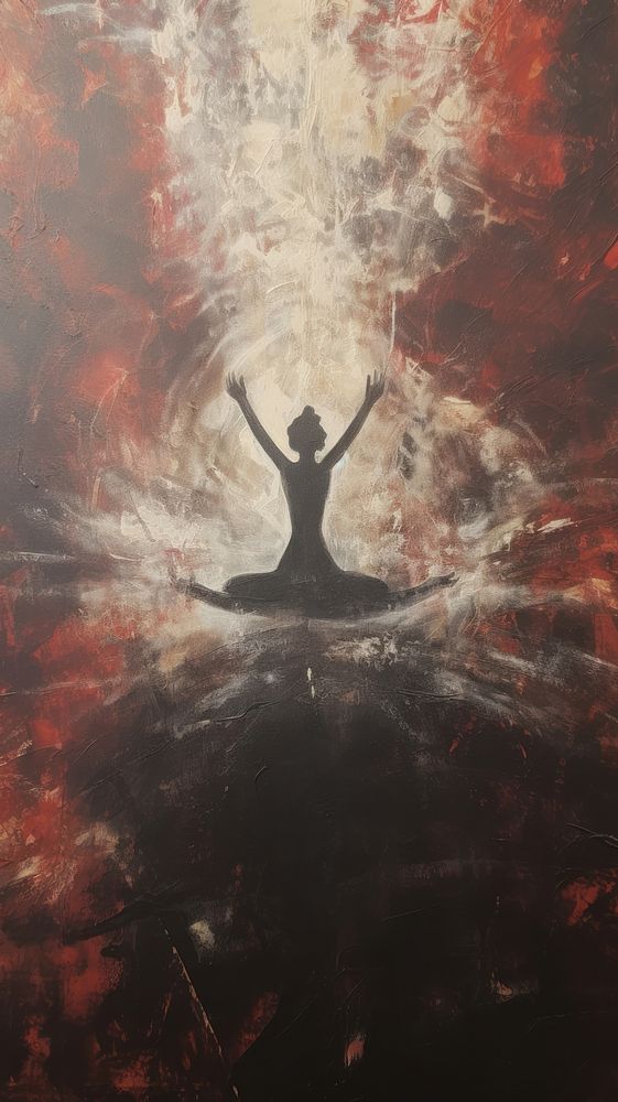 Yoga wallpaper painting art representation. | Premium Photo