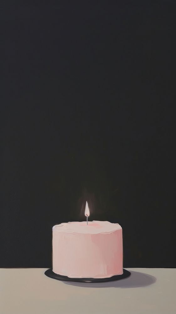 Cute cake and candle wallpaper dessert anniversary darkness.
