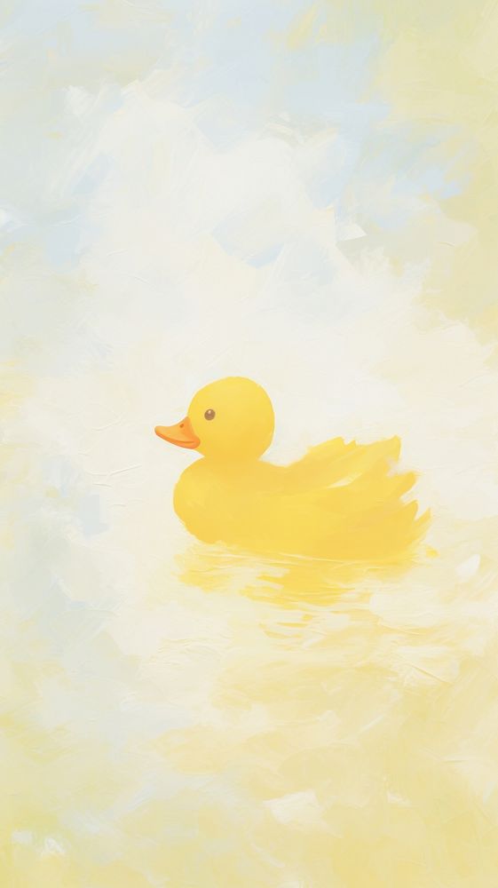 Cute duck wallpaper painting animal bird.