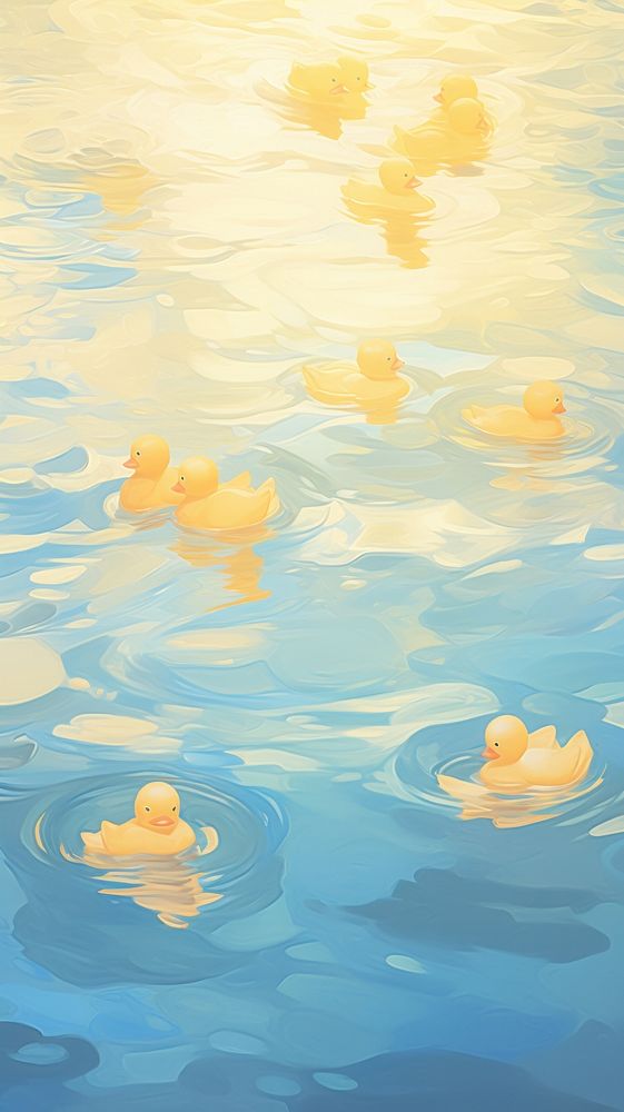 Cute duck wallpaper swimming outdoors nature.