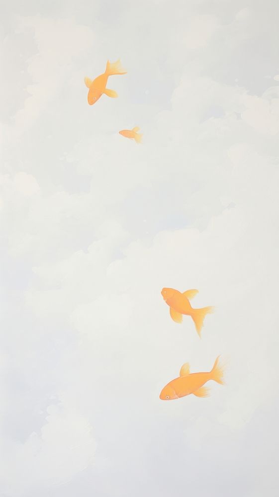 Cute Pearl scale goldfish wallpaper mid-air nature flying.