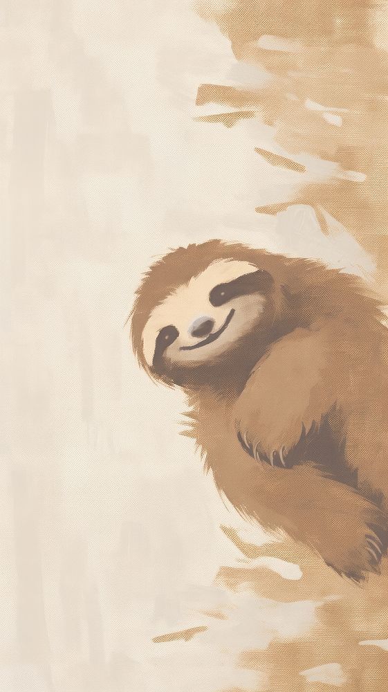 Cute sloth wallpaper wildlife animal mammal.
