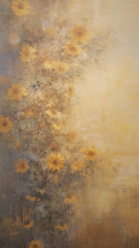 Sunflower wallpaper painting texture canvas.