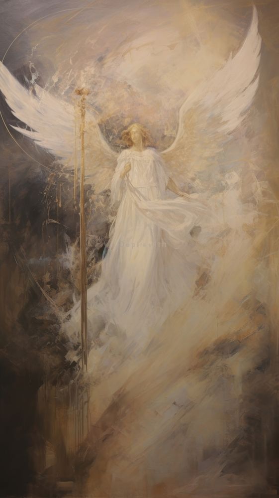 Angel painting representation spirituality.