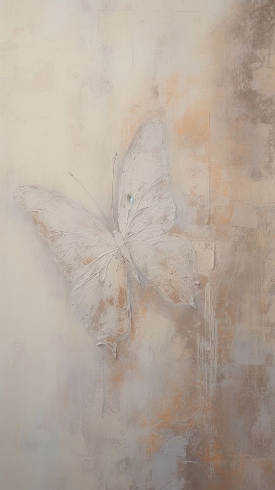 Acrylic paint of butterfly painting texture canvas.