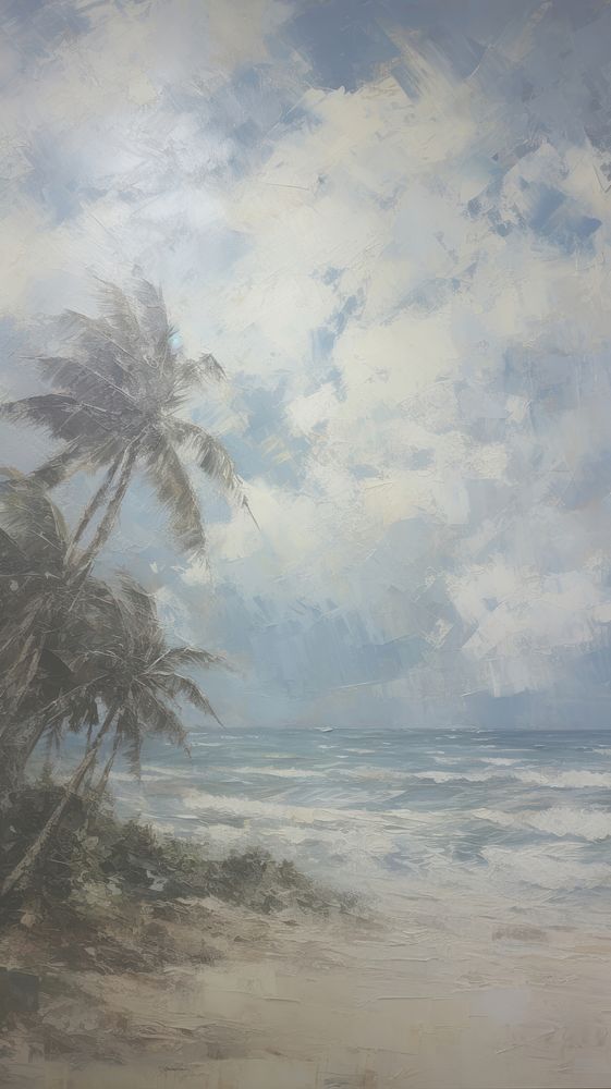 Acrylic paint of beach outdoors painting nature.