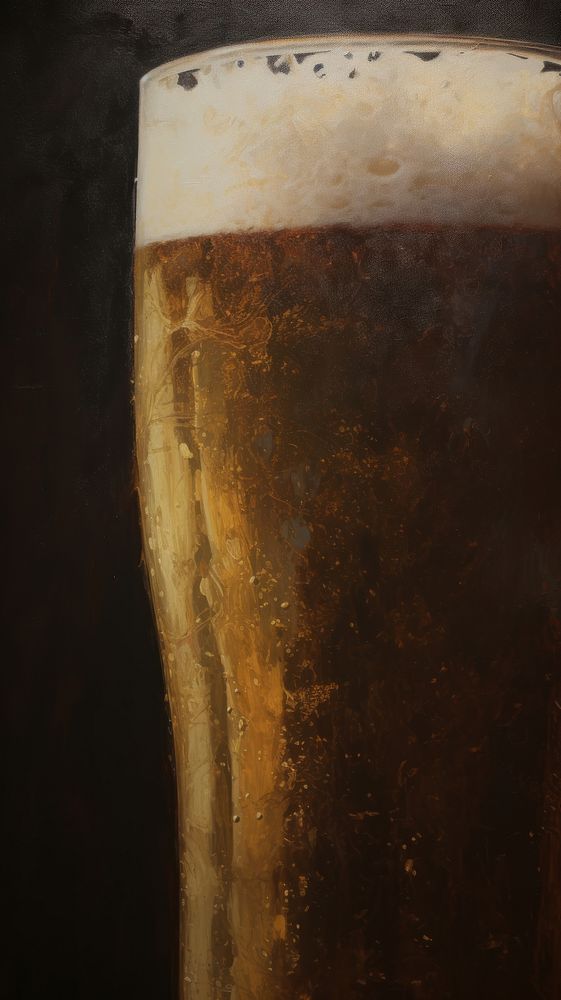 Acrylic paint of beer drink lager glass.
