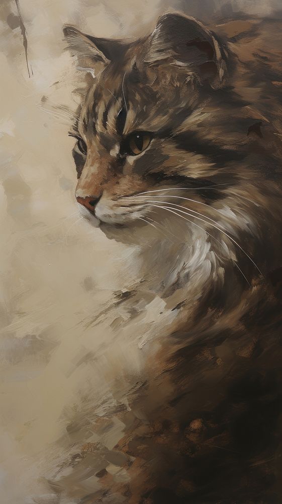 Acrylic paint of cat painting mammal animal.