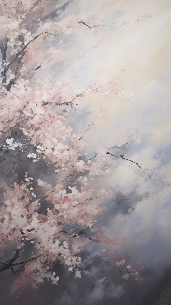 Cherry blossom painting flower plant.