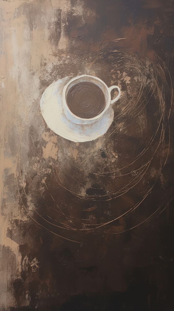 Coffee cup coffee painting saucer.