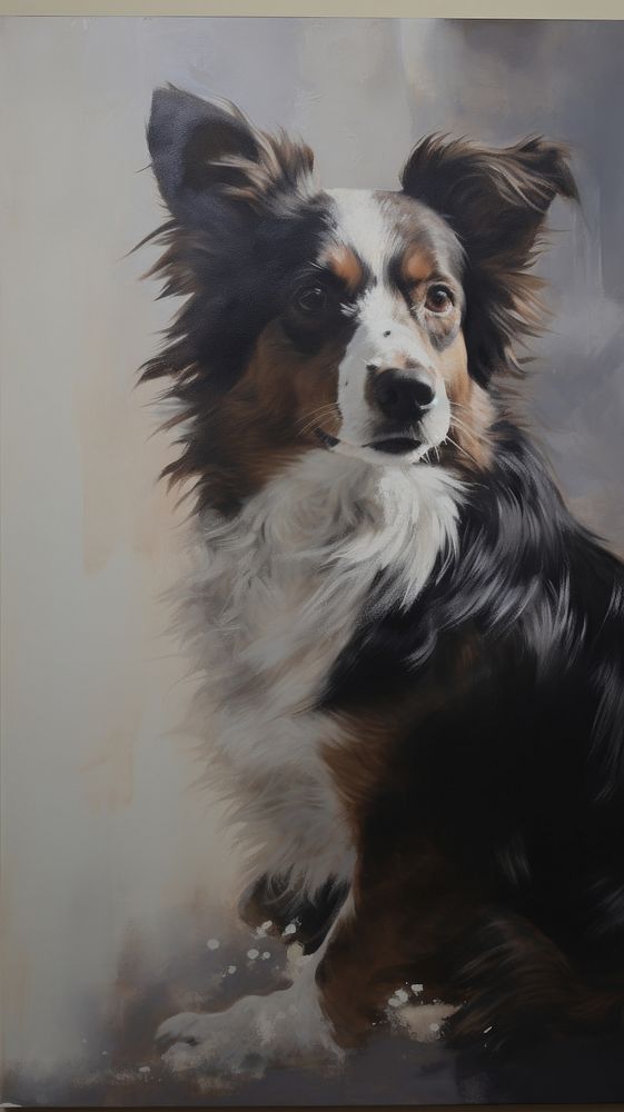 Acrylic paint of dog painting mammal animal.