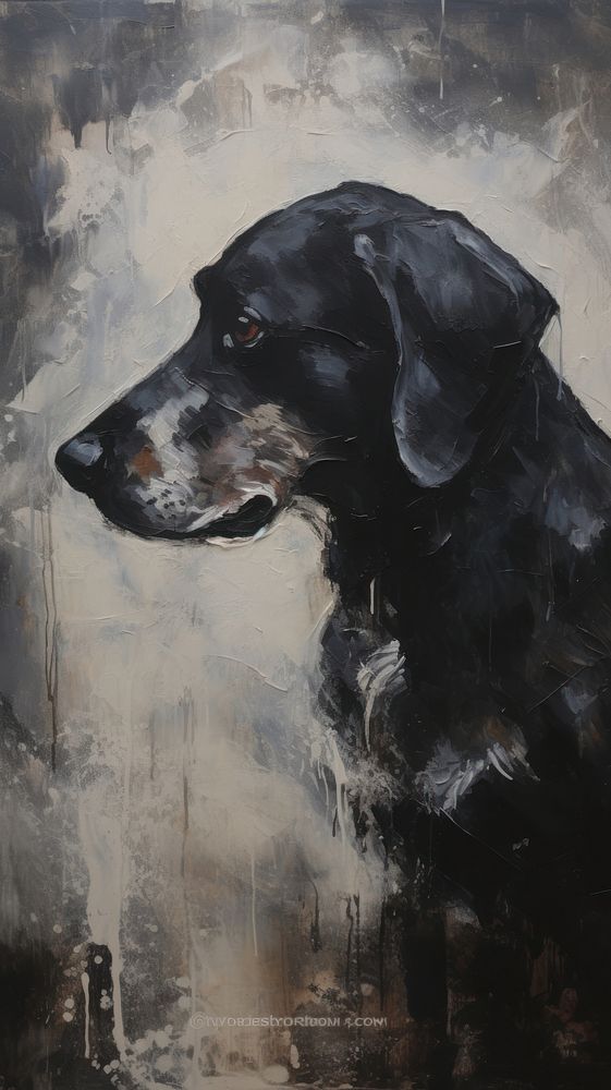 Acrylic paint of dog painting animal mammal.