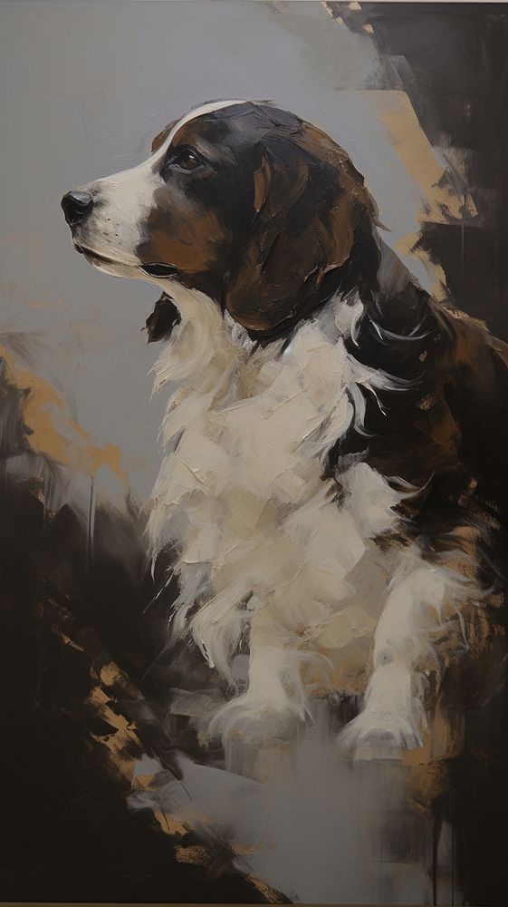 Acrylic paint of dog painting animal mammal.