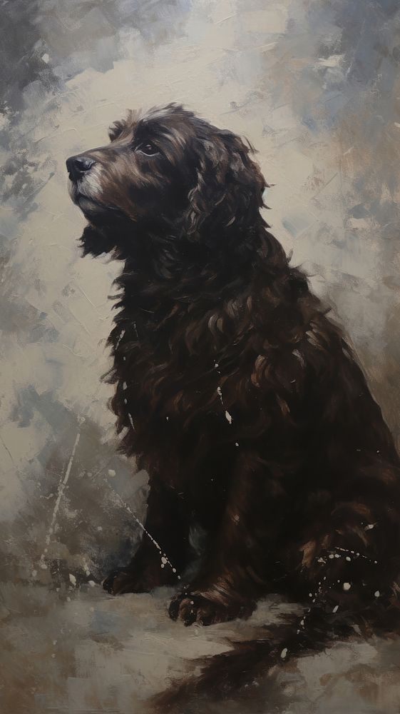Acrylic paint of dog painting spaniel animal.