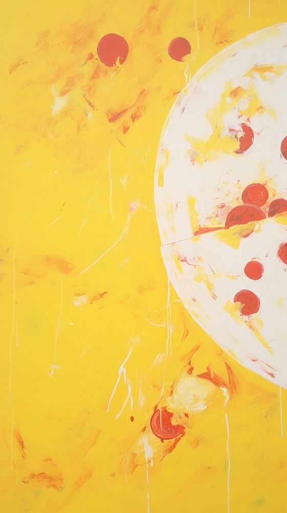 Acrylic paint of pizza painting backgrounds splattered.
