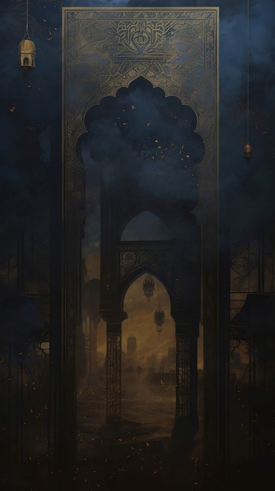 Acrylic paint of ramadan architecture spirituality screenshot.