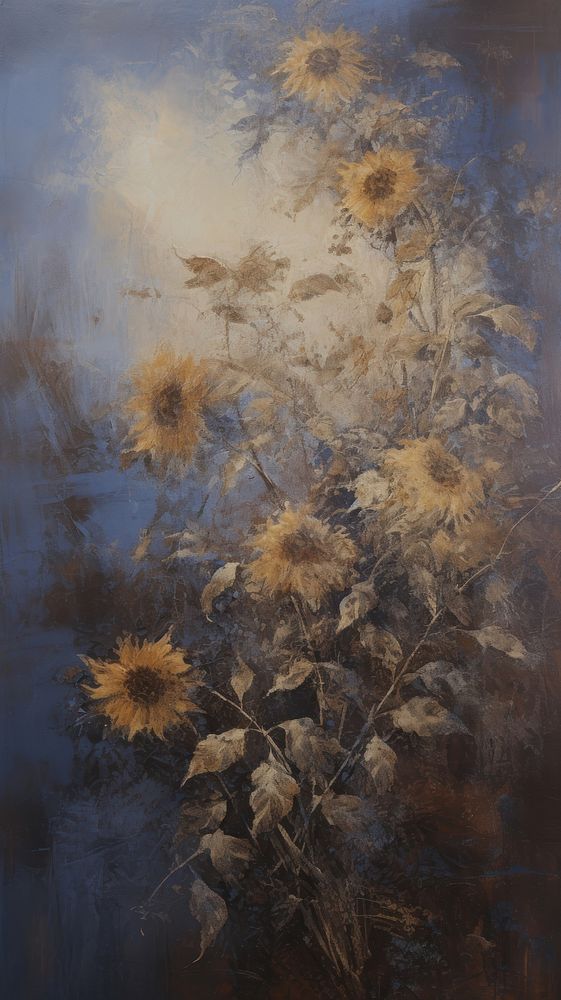 Garden sunflower painting art.