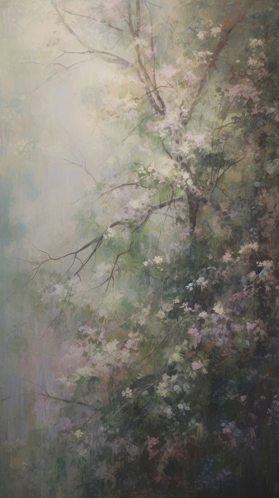 Spring outdoors woodland painting.