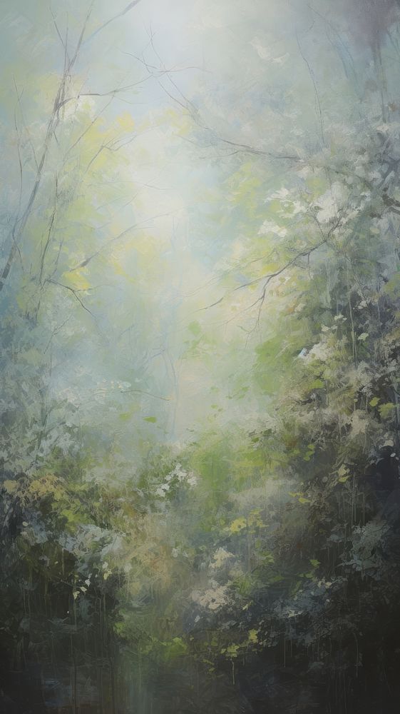 Spring outdoors woodland painting.