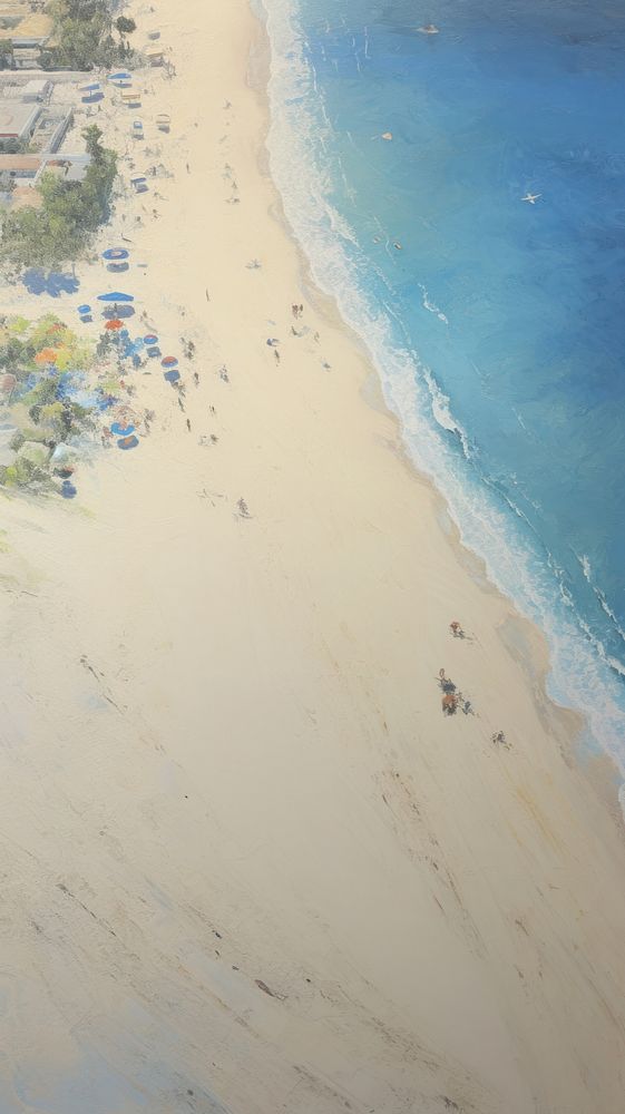 Acrylic paint of top view of beach outdoors nature coast.