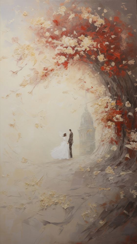 Acrylic paint of wedding painting adult creativity.