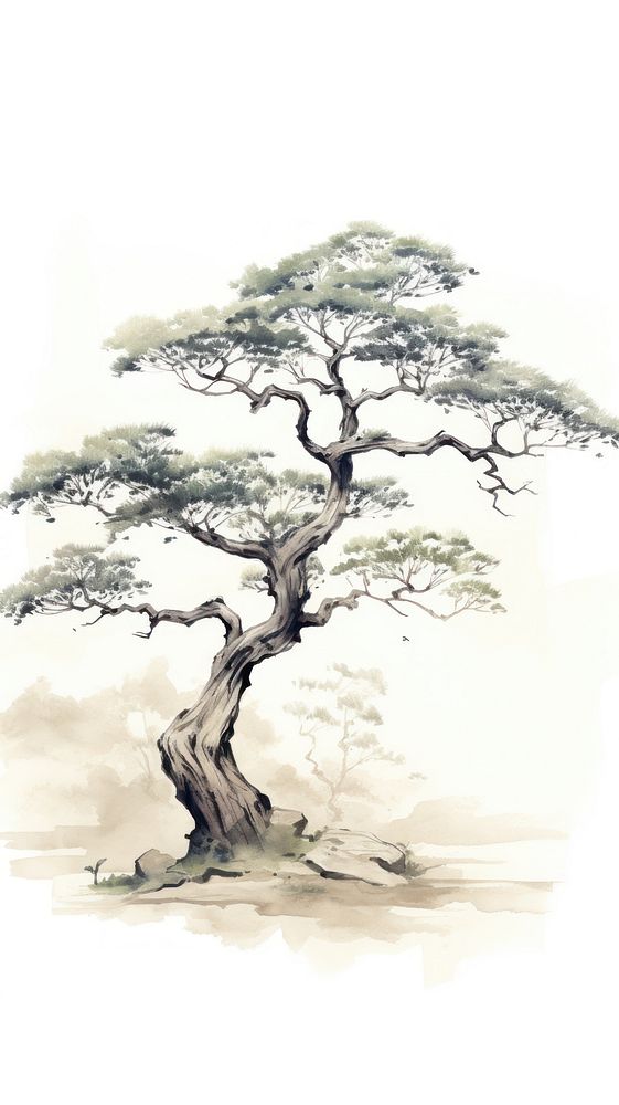 Big tree painting drawing sketch.