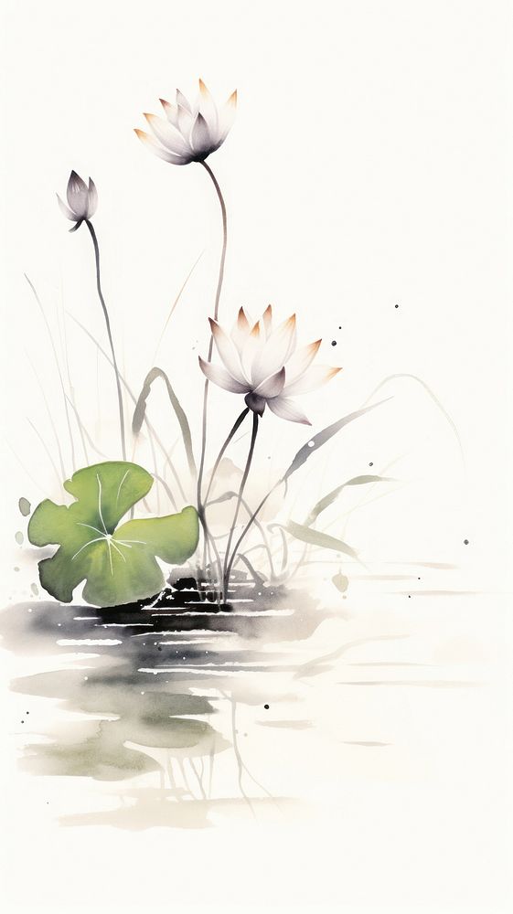Chinese painting flower plant.