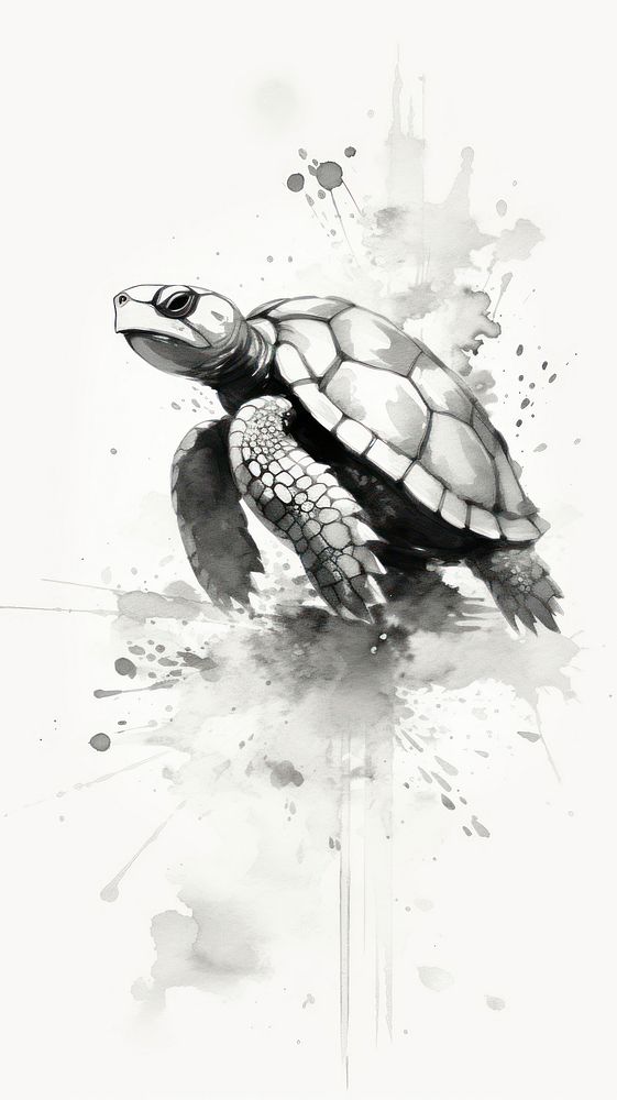 Turtle reptile animal monochrome.
