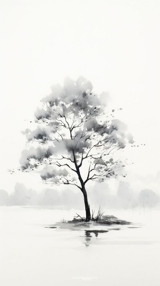 Tree outdoors drawing sketch.