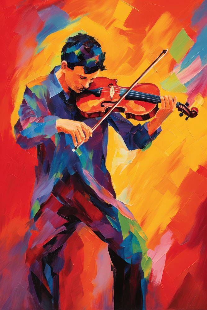 Music painting violin music.